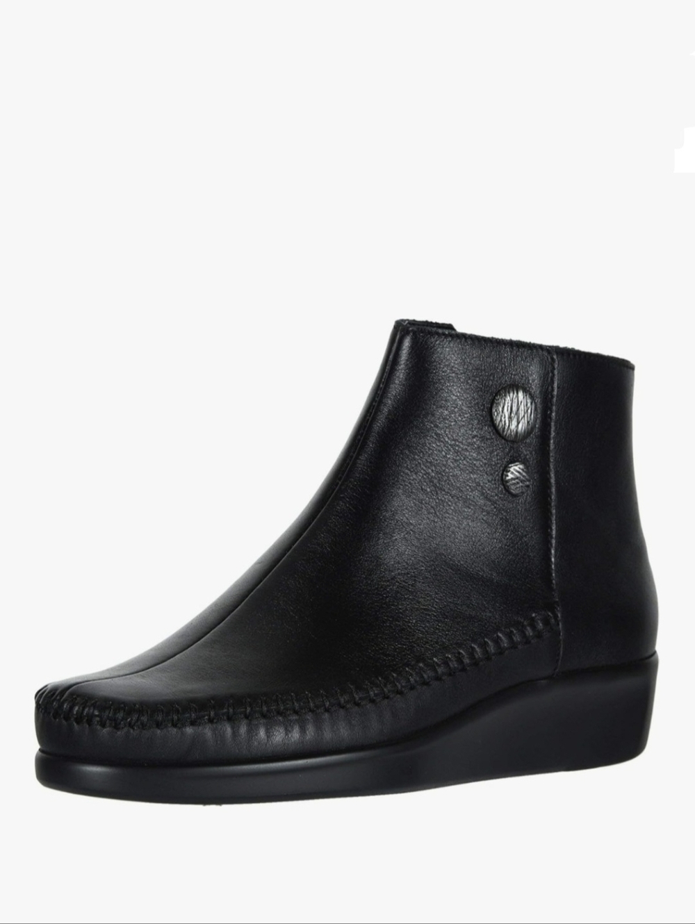 SAS Jade Black Leather Wedge Ankle Booties NWOT Size 8.5